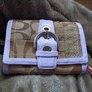Brown, Purple And Pink Coach Wallet